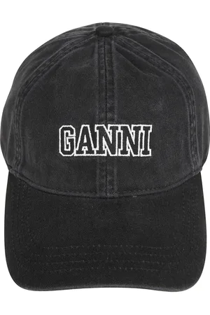 Ganni Tilbehør, Dame, Sort, ONE SIZE, Uld, Skyggekasket til et stilfuldt look