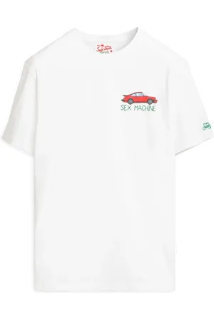 MC2 SAINT BARTH Top, Herre, Hvid, L, Bomuld, Mønstret Logo T-shirt