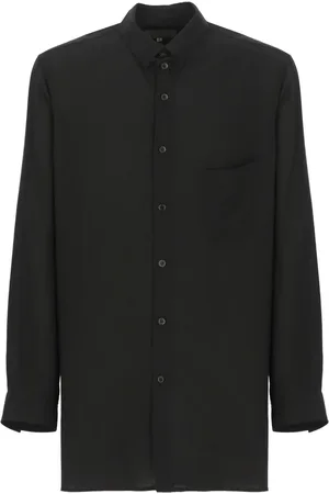 YOHJI YAMAMOTO Skjorte, Herre, Sort, L, Sort Cellulose Skjorte til Mænd