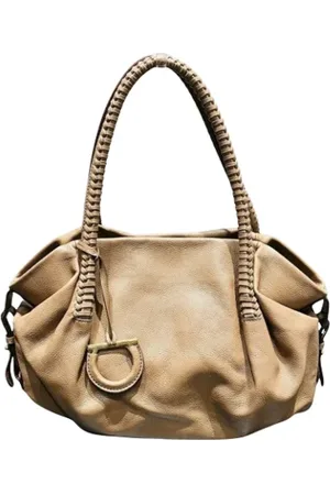 Salvatore Ferragamo Pre-owned, Dame, Brun, ONE SIZE, Uld, Pre-owned Laeder skuldertasker