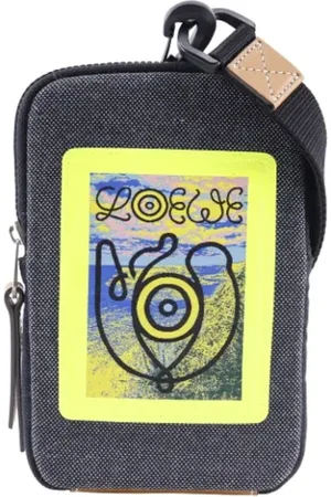 Loewe Pre-owned, unisex, Grå, ONE SIZE, Uld, Pre-owned Canvas skuldertasker