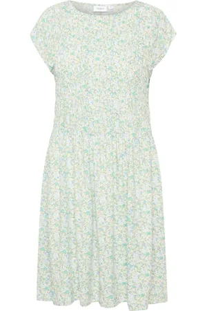 Saint Tropez Kjole, Dame, Grøn, L, Blomstret Smock Kjole Ice Water