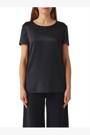 Max Mara Bluser & Skjorter, Dame, Blå, 2XL, Blå Silke Stretch Skjorte Cortona