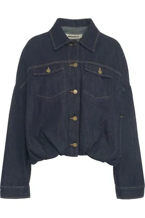 SEMICOUTURE Jakke, Dame, Blå, 2XS, Denim, Denim Bomberjakke med forlommer