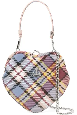 Vivienne Westwood Taske, Dame, Flerfarvet, ONE SIZE, Uld, Beige Kiss-Lock Skuldertaske