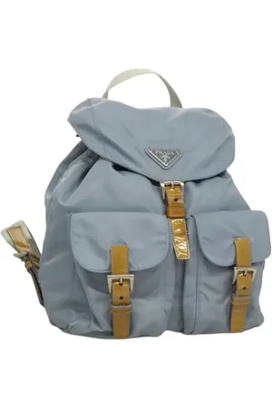 Prada Pre-owned, Dame, Blå, ONE SIZE, Nylon, Pre-owned nylon rygsaekke