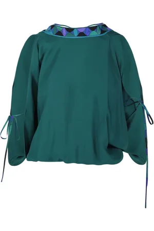 Emilio Pucci Bluser & Skjorter, Dame, Grøn, 2XS, Uld, Stilfuld Emerald Bluse