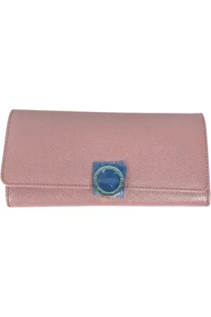 Bvlgari Pre-owned, Dame, Lyserød, ONE SIZE, Tyl, Pre-owned Laeder punge