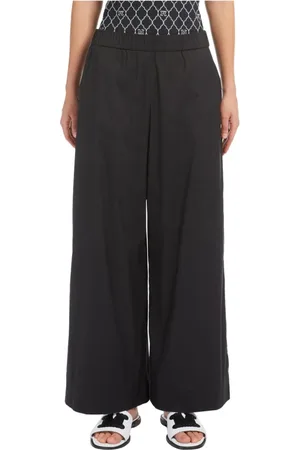 Max Mara Bukser, Dame, Sort, M, Bomuld, Sorte Straight Leg Bukser