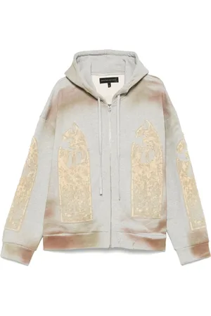 Who Decides War Sweathshirts & Hoodies, Herre, Grå, L, Spray-Paint Effekt Hættetrøje