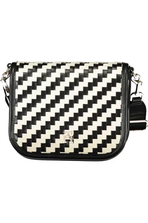 Tommy Hilfiger Taske, Dame, Sort, ONE SIZE, Uld, Sort Crossbody Taske med Justerbar Rem