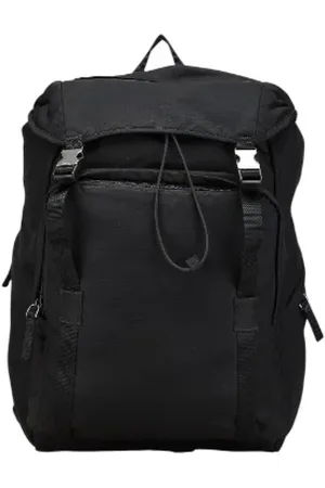 Prada Pre-owned, Dame, Sort, ONE SIZE, Uld, Pre-owned Canvas rygsaekke