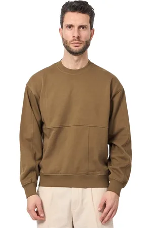 afterlabel Sweathshirts & Hoodies, Herre, Grøn, S, Bomuld, Grøn bomulds sweater med asymmetriske sømme