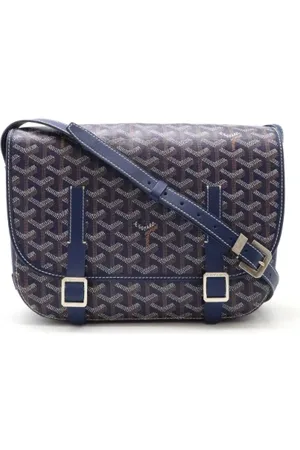GOYARD Pre-owned, Dame, Blå, ONE SIZE, Uld, Pre-owned Canvas crossbody-tasker