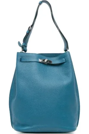Hermès Pre-owned, Dame, Blå, ONE SIZE, Uld, Pre-owned Laeder skuldertasker