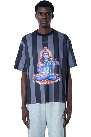 AWAKE NY Top, Herre, Sort, XL, Bomuld, Bomuld Jersey Logo Motif T-Shirt