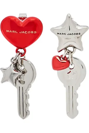 Marc Jacobs Tilbehør, Dame, Grå, ONE SIZE, Sommerfugl Nøgle Vedhæng Øreringe Sæt