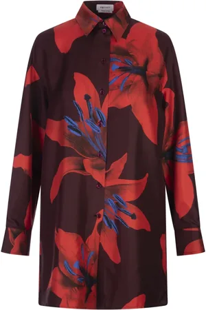 Alexander McQueen Bluser & Skjorter, Dame, Rød, XS, Rød Silke Elegant Bluse