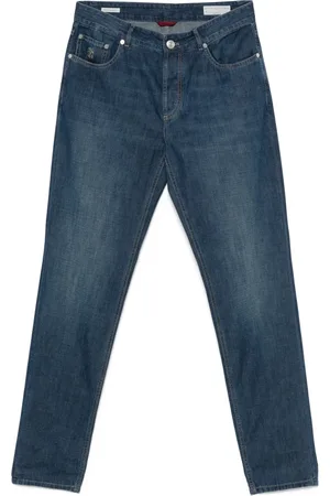 Brunello Cucinelli Jeans, Herre, Blå, 2XL, Bomuld, Bomuld Jeans Lavet i Italien