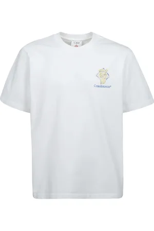 Casablanca Top, Herre, Hvid, XL, Bomuld, Hvid Bomuld T-shirt med Diamond Column Print