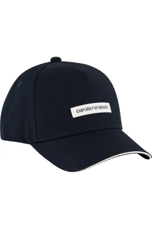Emporio Armani Tilbehør, unisex, Blå, ONE SIZE, Bomuld, Natteblå Baseballkasket med Kontrastdetalje