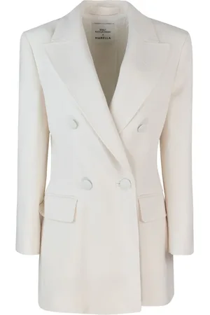 MARELLA Jakke, Dame, Hvid, 2XS, Polyester, Hvid Blazer Struktureret Cady Crepe Jakke