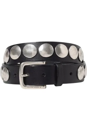 Golden Goose Tilbehør, Dame, Sort, 75 CM, Læder, Sort Studded Læderbælte