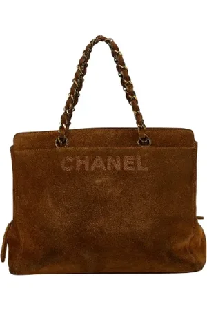 CHANEL Pre-owned, Dame, Brun, ONE SIZE, Suede, Pre-owned Ruskind totes