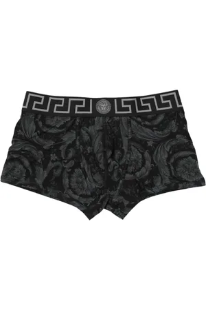 VERSACE Undertøj, Herre, Sort, XL, Bomuld, Greca Print Boxershorts