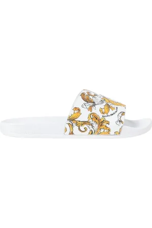 VERSACE Sko, Herre, Flerfarvet, 44 EU, Uld, Guld Barok Print Sandaler