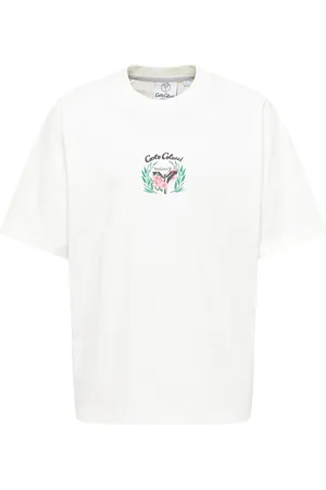 Carlo Colucci Top, Herre, Hvid, S, Bomuld, Middelhavets Oversize Backprint T-Shirt