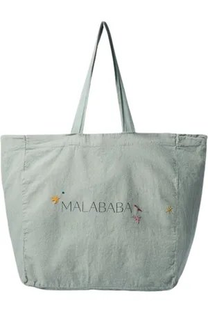 MALABABA Taske, Dame, Grøn, ONE SIZE, Bomuld, Den xl broderede taske