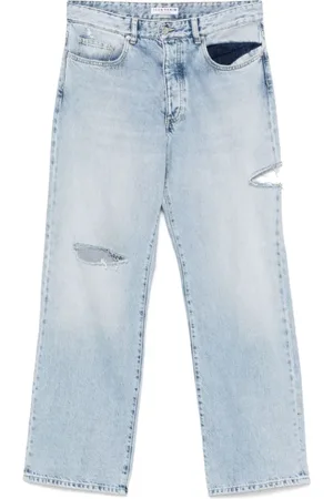 Icon Denim Jeans, Herre, Blå, W33, Denim, Lys Denim Ripped Jeans