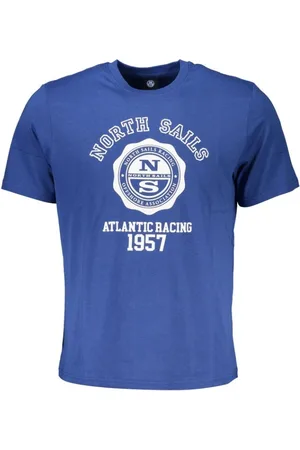 North Sails Top, Herre, Blå, 2XL, Bomuld, Blå Bomuld Tryk Logo T-Shirt