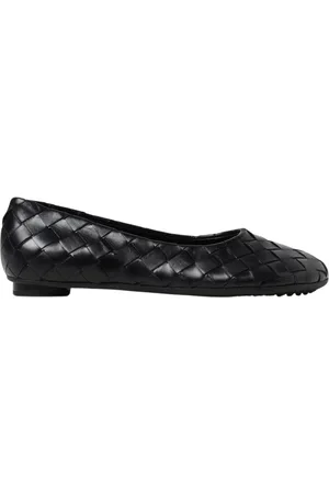 Bottega Veneta Sko, Dame, Sort, 37 EU, Læder, Sort vævet læder balletflader