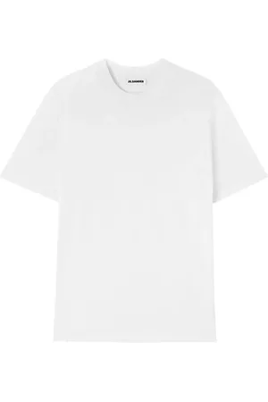 Jil Sander Top, Herre, Hvid, L, Bomuld, Hvid Bomuld Jersey Strik T-shirt