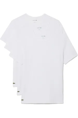 Lacoste Top, Herre, Hvid, XL, Bomuld, 3-Pak Bomuld Logo T-shirt