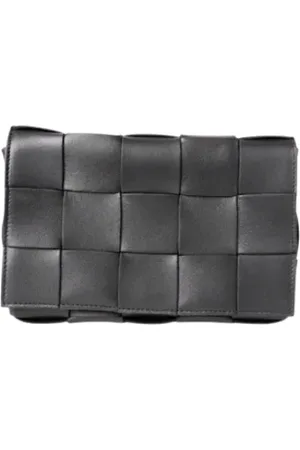 Bottega Veneta Pre-owned, Dame, Sort, ONE SIZE, Uld, Pre-owned Laeder skuldertasker