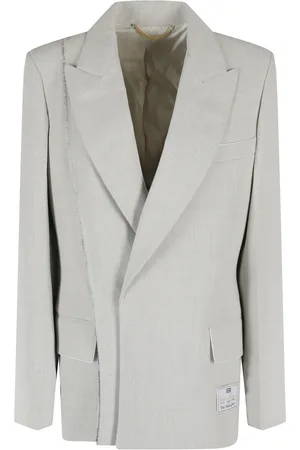 Victoria Beckham Jakke, Dame, Grå, 2XS, Uld, Grå Uld Blazer Med Splitdetaljer