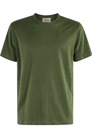 MC2 SAINT BARTH Top, Herre, Grøn, M, Linned, Linned T-shirt i militærgrøn