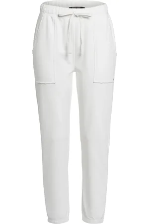 Marc Aurel Bukser, Dame, Hvid, L, Bomuld, Creme hvide sporty stil bukser med syede lommer