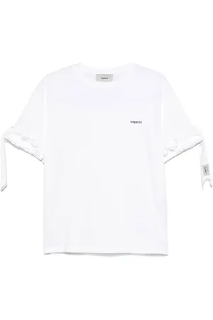 COPERNI Top, Dame, Hvid, XS, Bomuld, Ruffle Logo Boxy T-shirt
