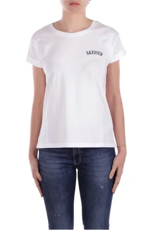 Barbour Top, Dame, Hvid, XL, Bomuld, Hvide T-shirts og Polos Logo Front