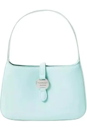 Twin-Set Taske, Dame, Blå, ONE SIZE, Uld, Blank Hobo Taske med Bæltespænde