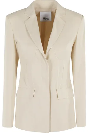 ERIKA CAVALLINI Jakke, Dame, Hvid, S, Bomuld, Amanda Blazer i Talco Farve