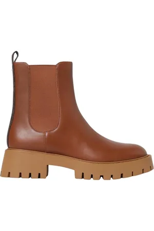 Michael Kors Sko, Dame, Brun, 39 1/2 EU, Læder, Chunky Sole Chelsea Støvler