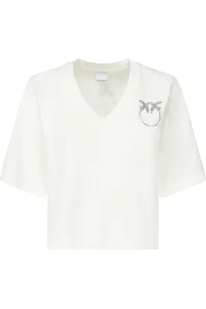 Pinko Top, Dame, Hvid, M, Hvid Trapeze Silhuet T-shirts og Polos