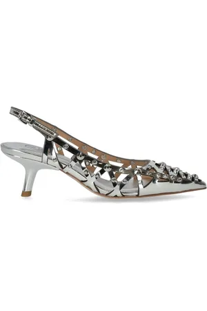 Ash Sko, Dame, Grå, 37 EU, Læder, Sølv Bizarre Slingback Pumpe