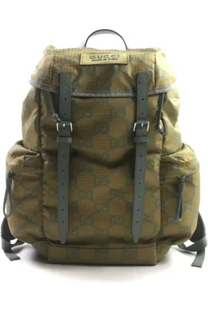 Gucci Pre-owned, Herre, Grøn, ONE SIZE, Læder, Pre-owned Canvas rygsaekke