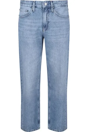Calvin Klein Jeans, Herre, Blå, W30 L32, Denim, Premium Straight Jeans Crop i Denim